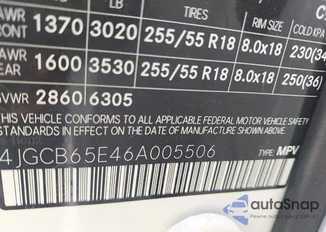 2006 Mercedes-Benz R 350 4Matic from USA, damaged, VIN 4JGCB65E46A005506